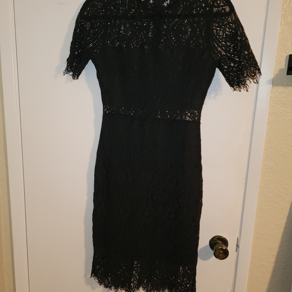 Lulu's Black Lace Midi Dress - Picture 4 of 6